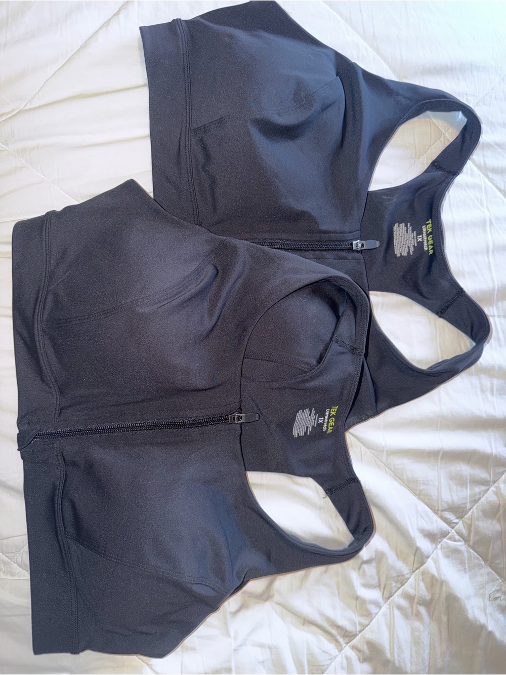 Black Front-Zip Sports Bra